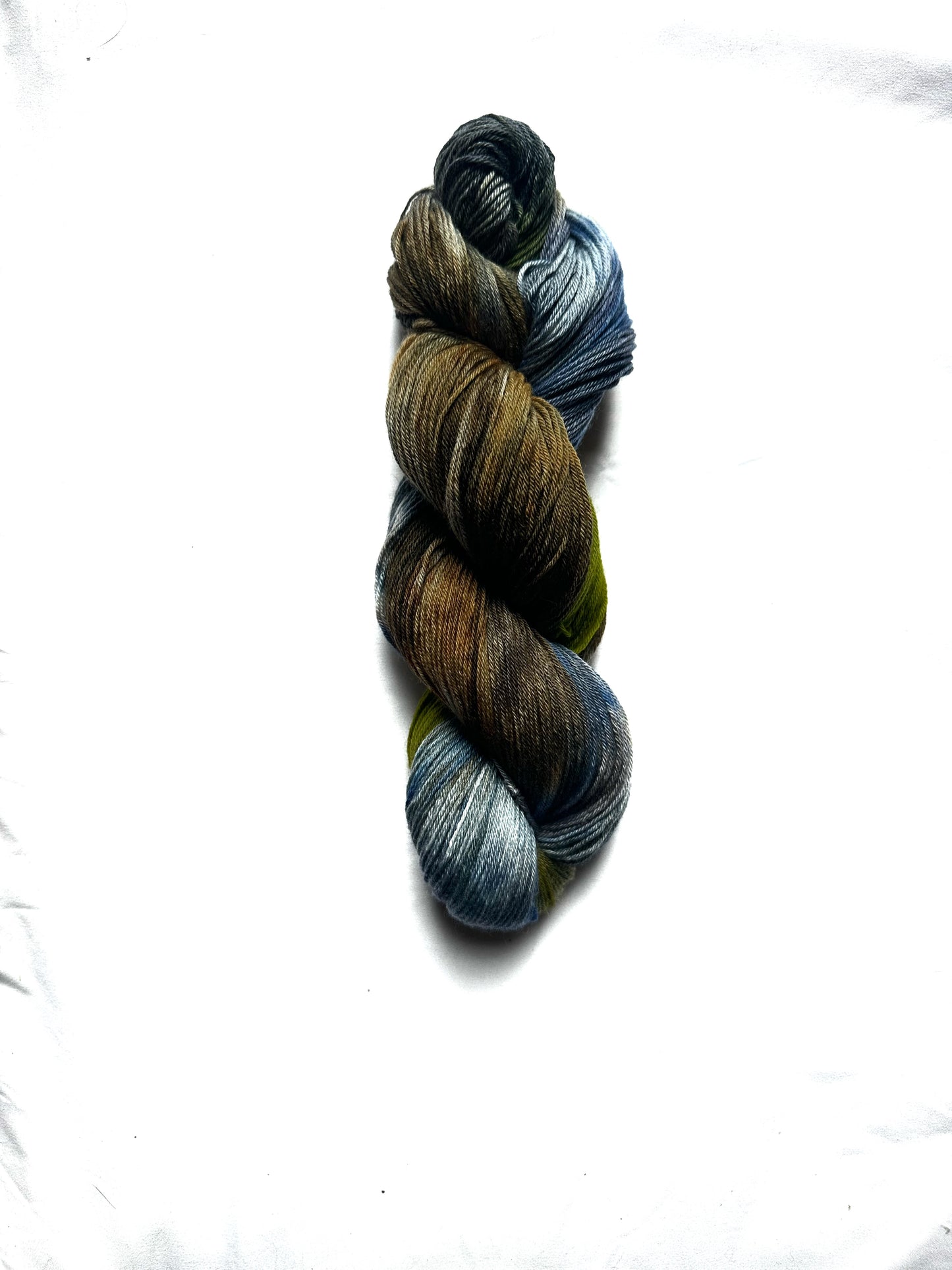 Fingering MCN blue brown gray green variegated