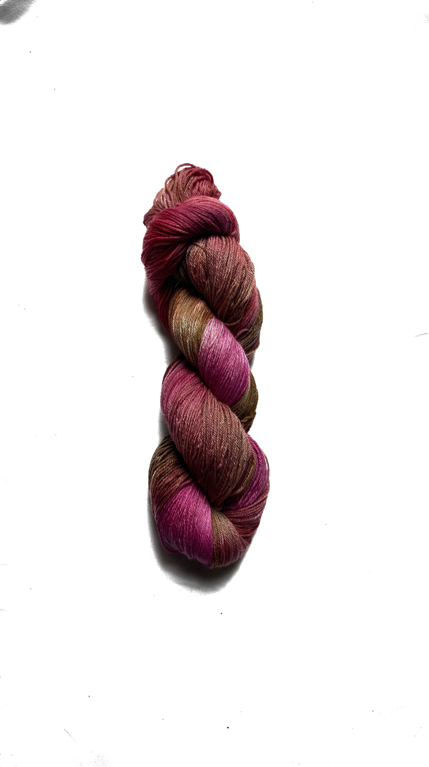Merino Cashmere Nylon Fingering variegated pink and brown