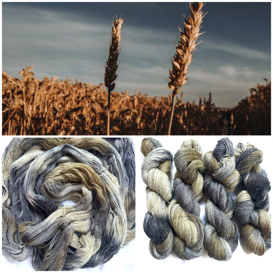 Fingering variegated neutral tan gray cream