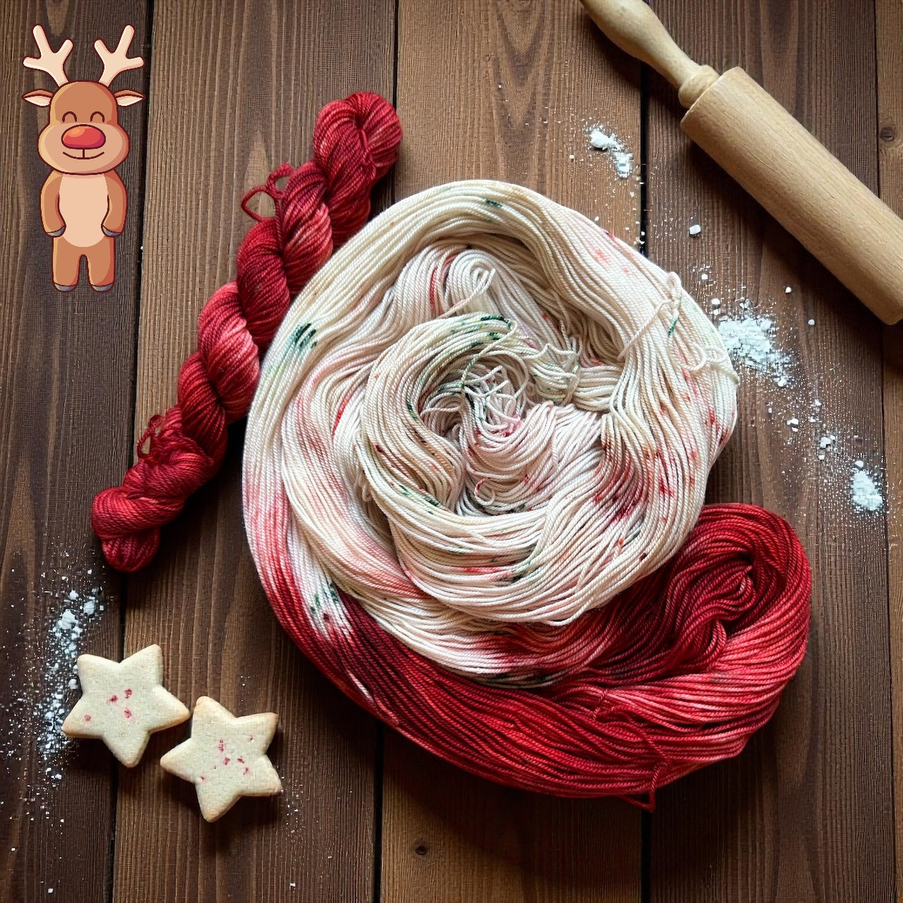 Sock Yarn Rudolph’s Christmas Cookie