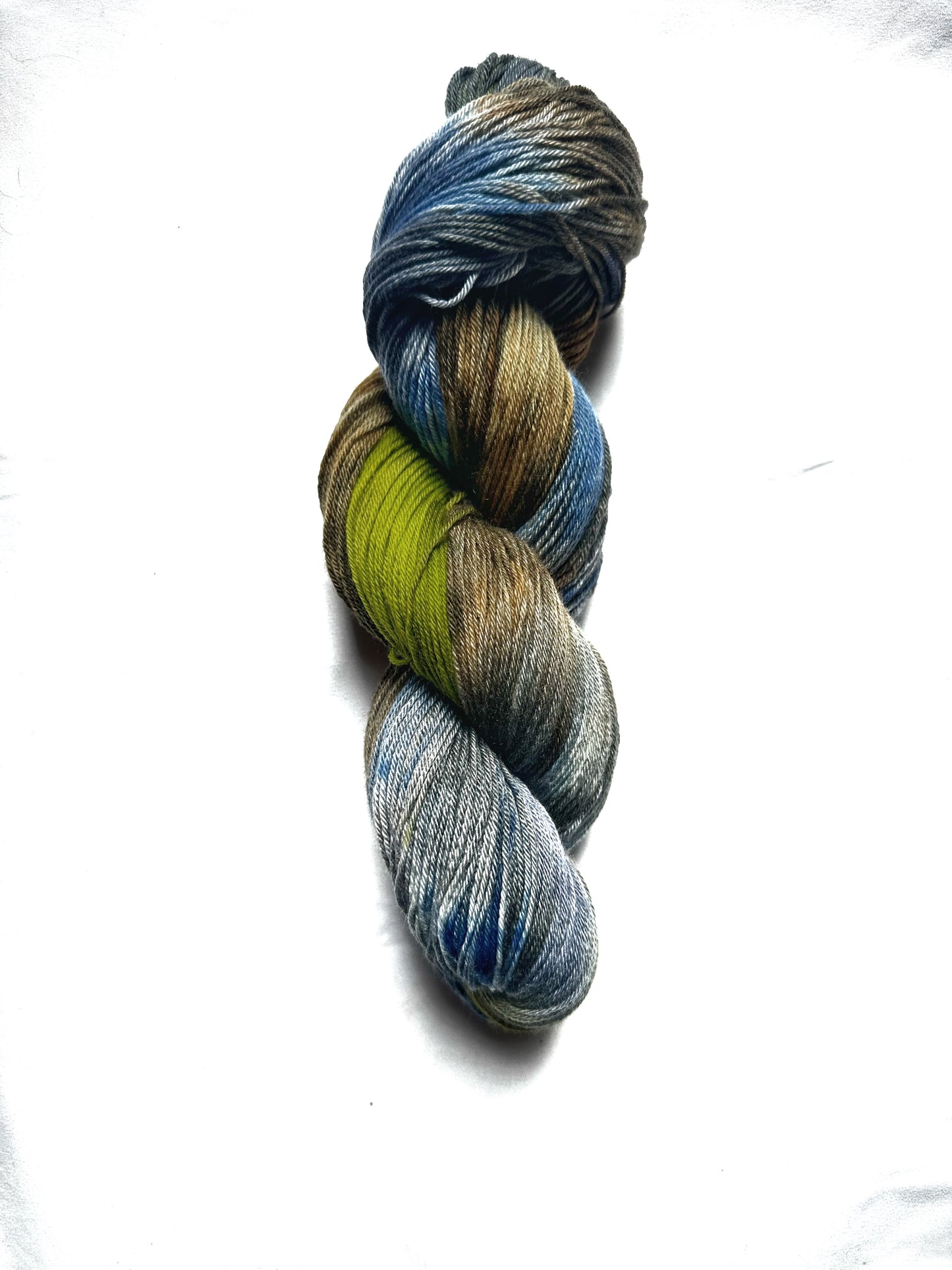 Fingering MCN blue brown gray green variegated
